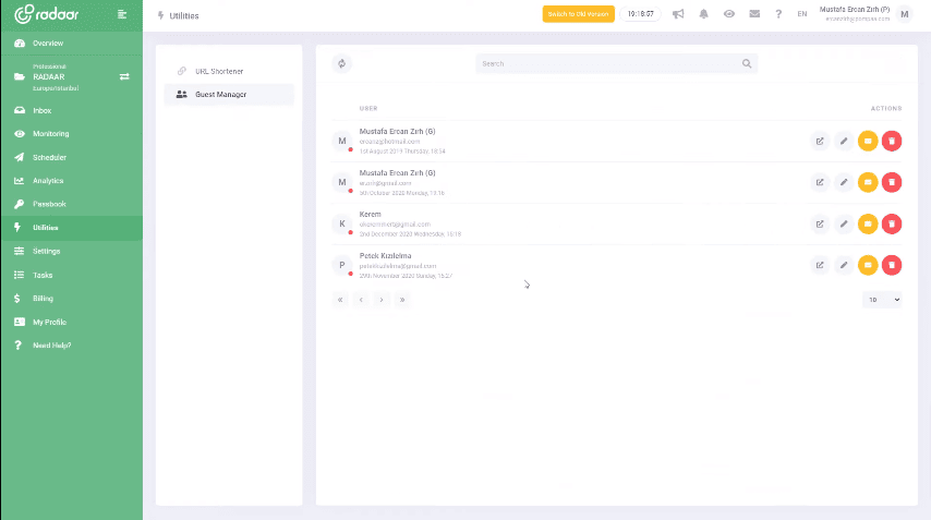 Radaar Clients Input 