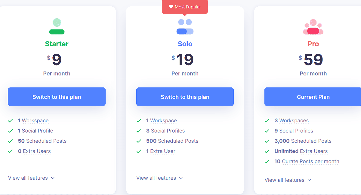 Missinglettr Pricing