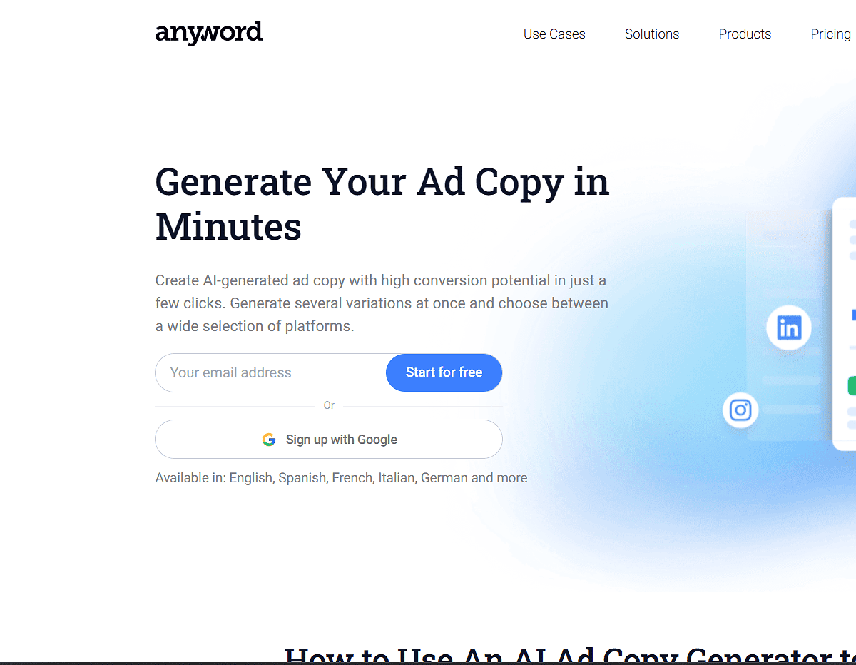 anyword anyword AI Tool For Writing