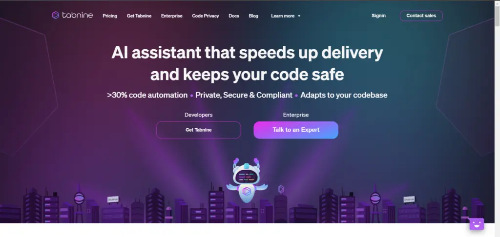 Tabnine - ChatGPT Alternatives For Coding 